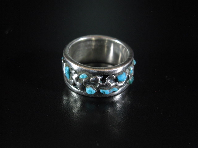 Carlos Diaz Turquoise Nugget Band Ring 10