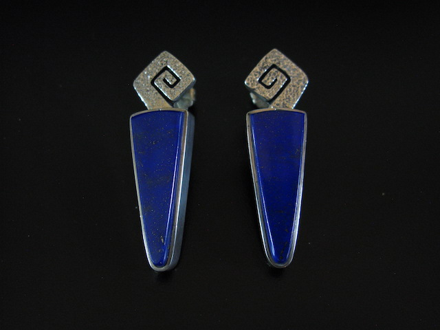 Roy Talahaftewa Lapis Earrings