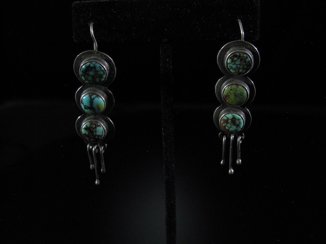 Early Three Turquoise Drop Earrings